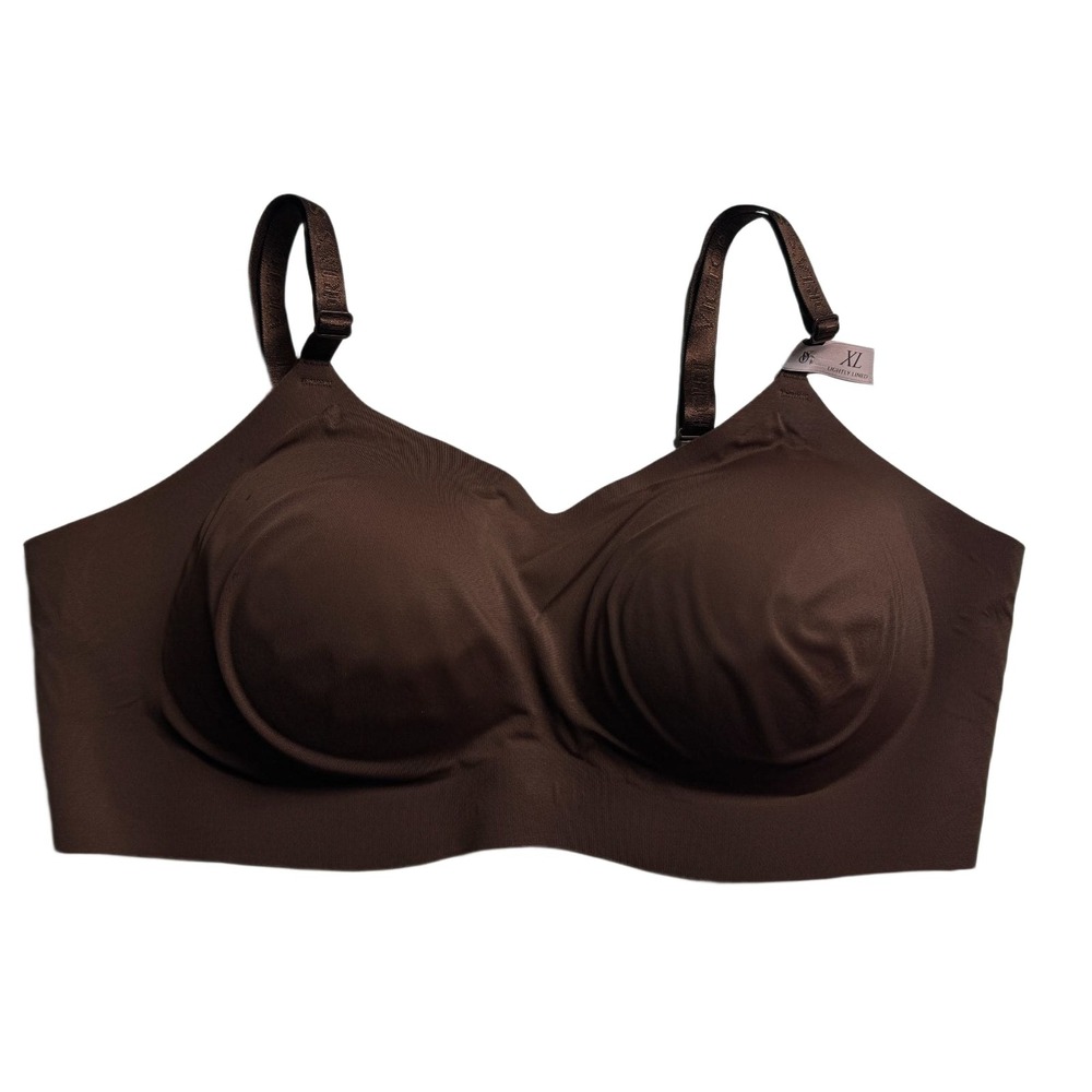 Victoria's Secret Lightly Lined Wireless Bra XL Brown Seamless Smooth NWT